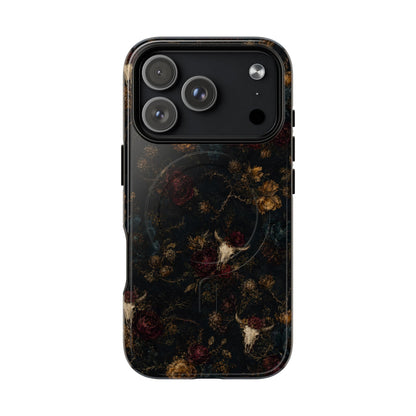 Bull Skull Bloom Magnetic Case