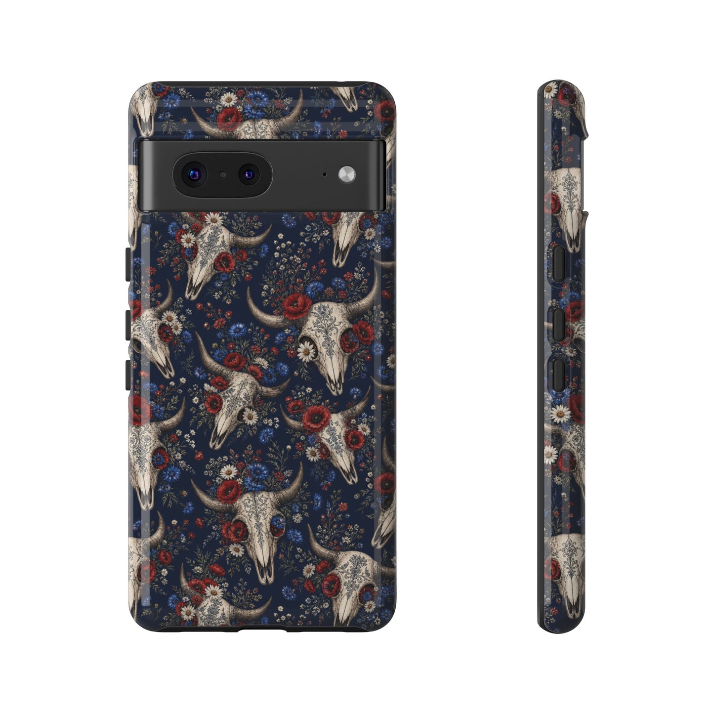 Patriotic Floral Skulls Tough Case
