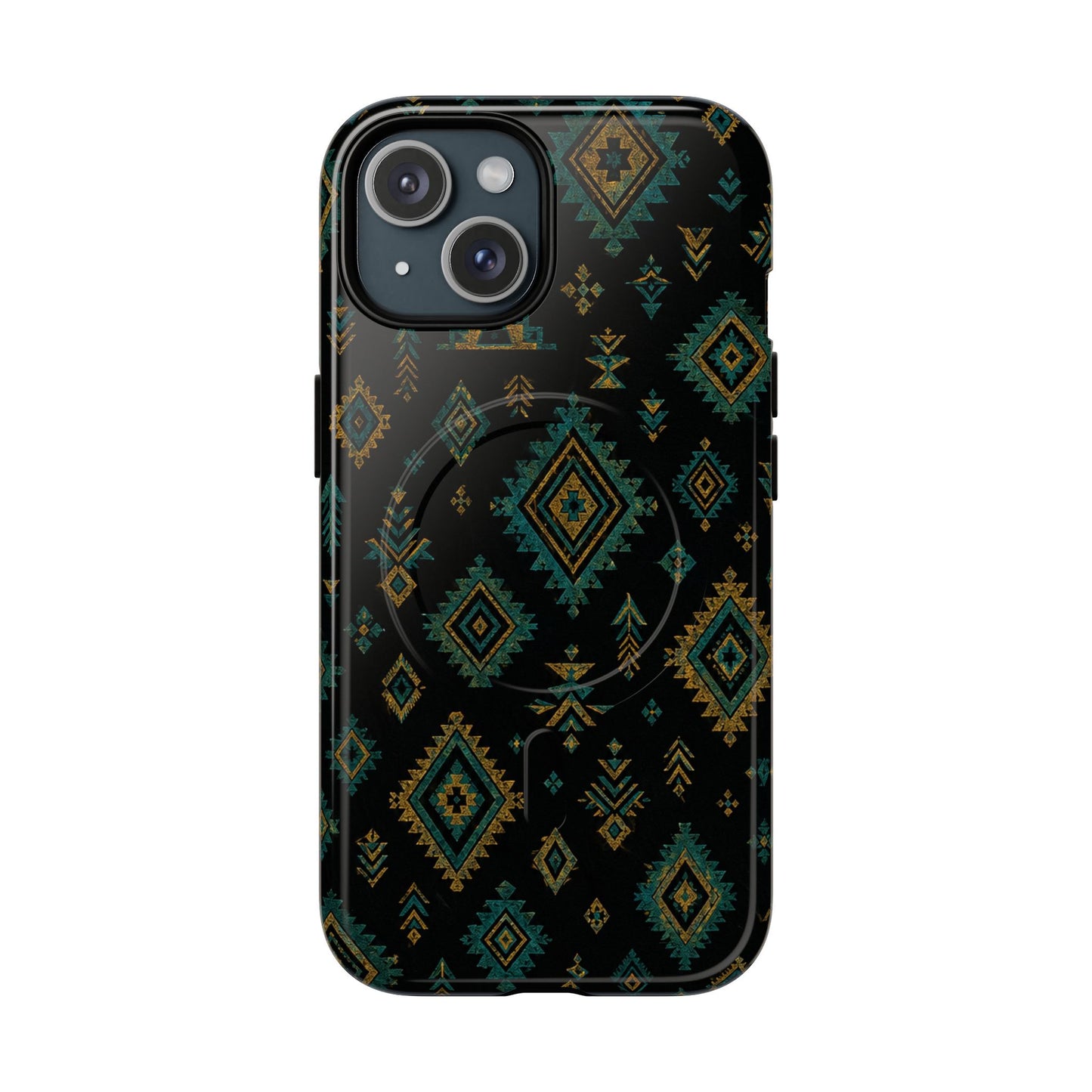Turquoise Gold Aztec Magnetic Case