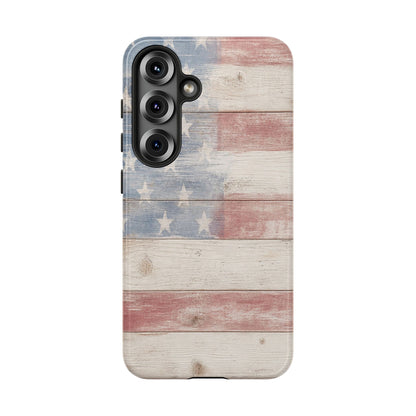 White Wood Flag Tough Case