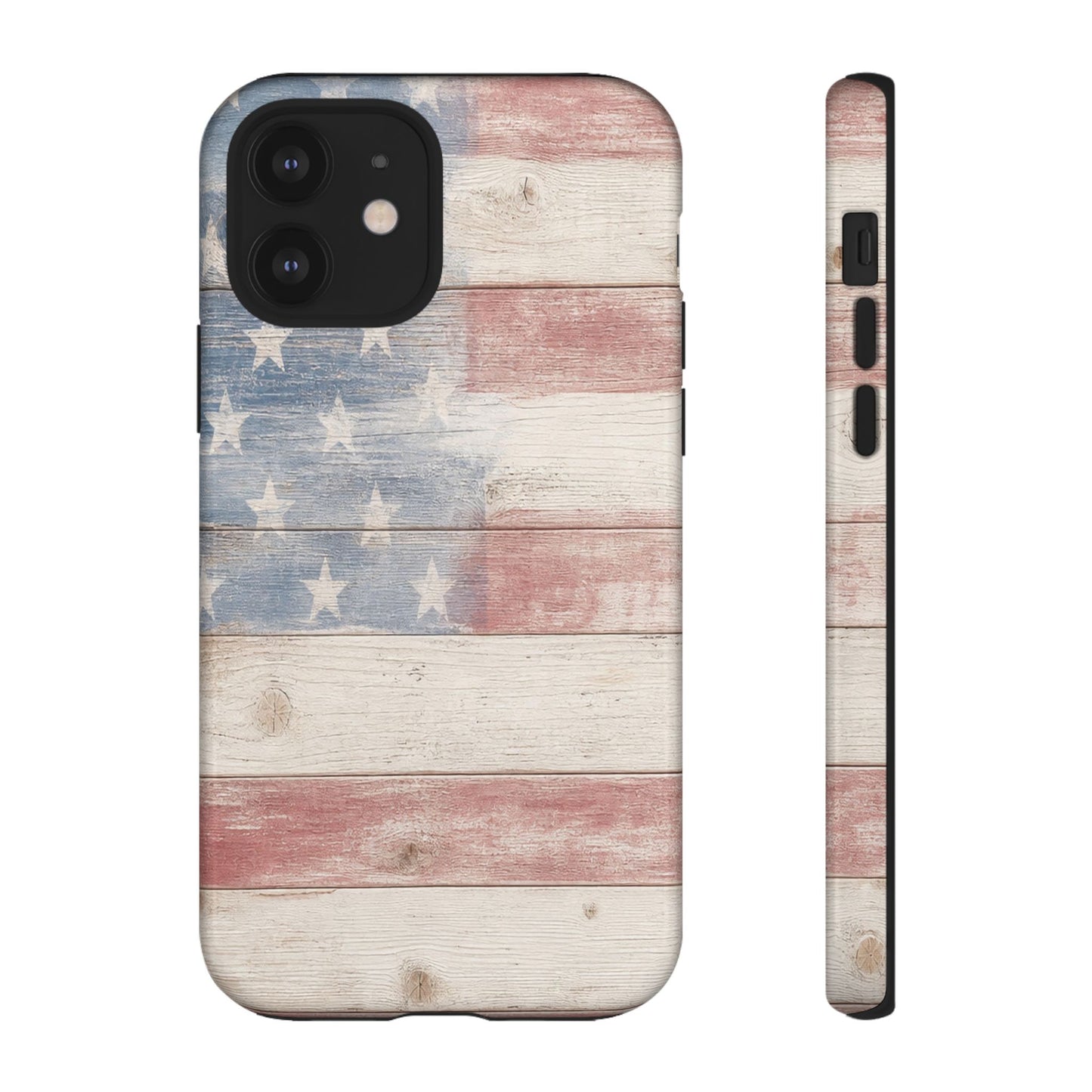 White Wood Flag Tough Case