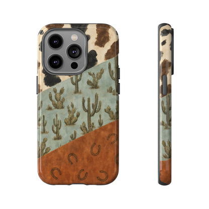 Cowhide Turquoise Cactus Tough Case
