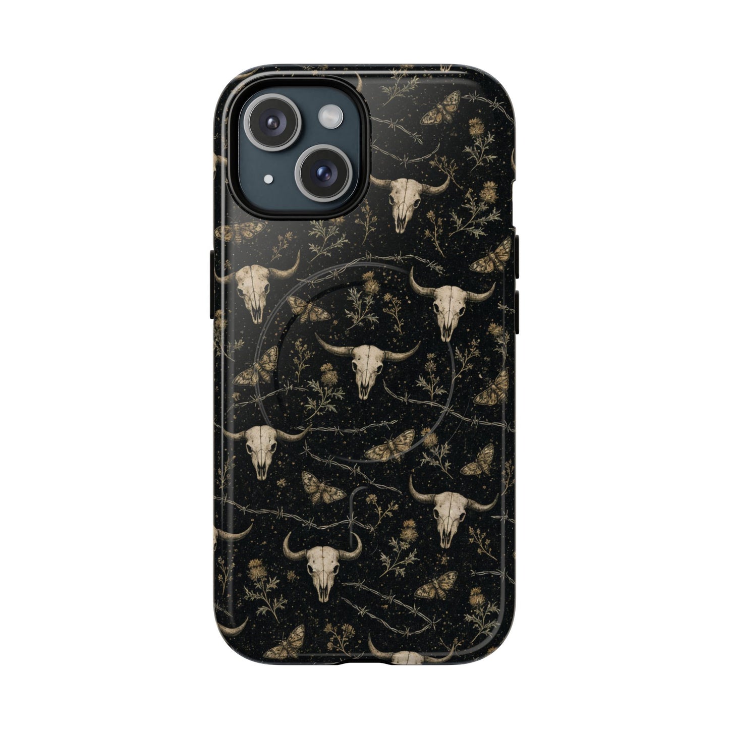 Bull Skull Barbwire Magnetic Case