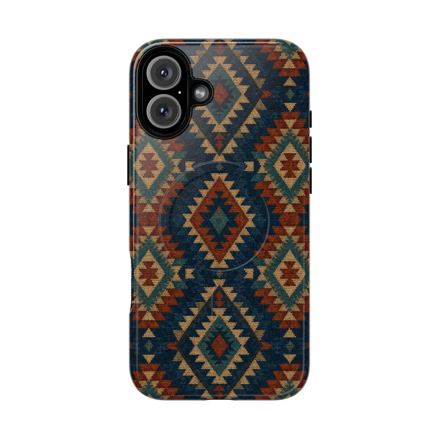 Navy Aztec Magnetic Case