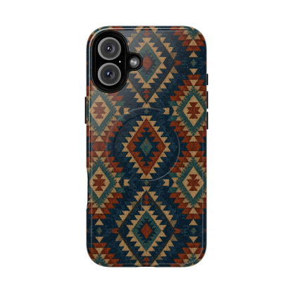 Navy Aztec Magnetic Case