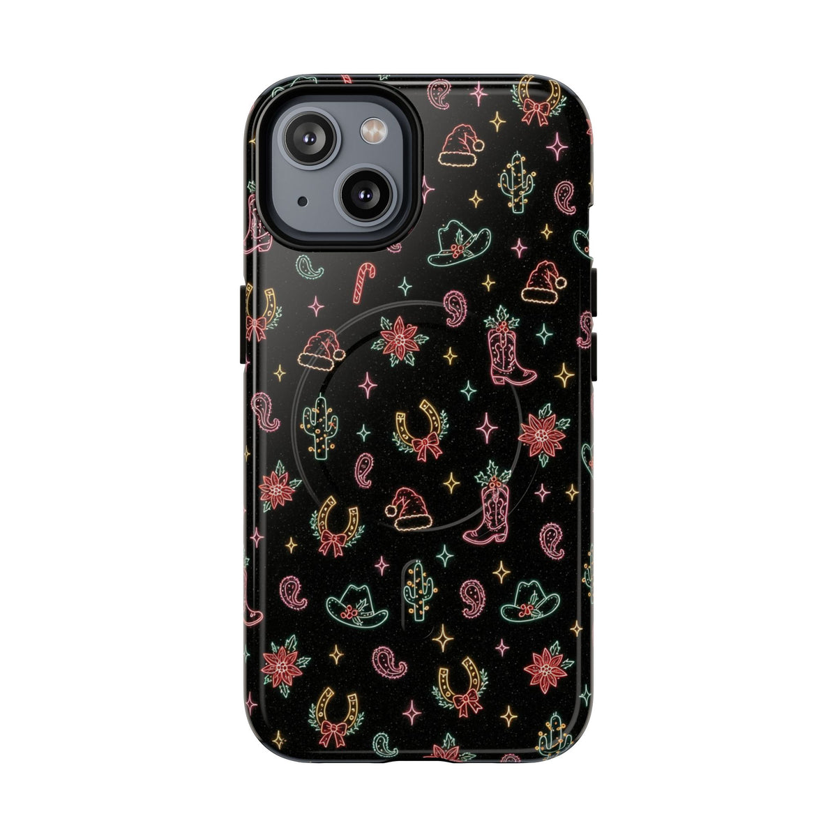Neon Holiday Doodles Magnetic Case