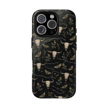 Bull Skull Barbwire Magnetic Case
