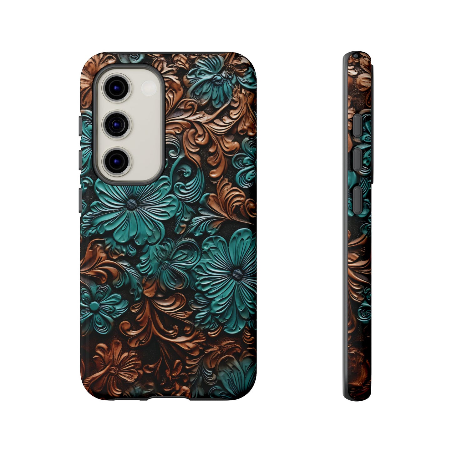 Faux Tooled Floral Tough Case