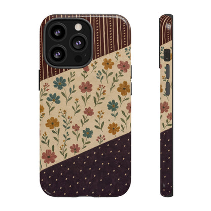 Fall Floral Stripe Tough Case