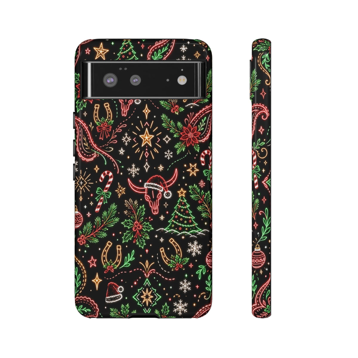 Neon Christmas Skulls Tough Case