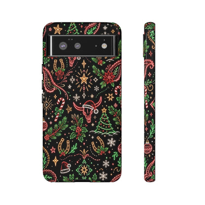 Neon Christmas Skulls Tough Case