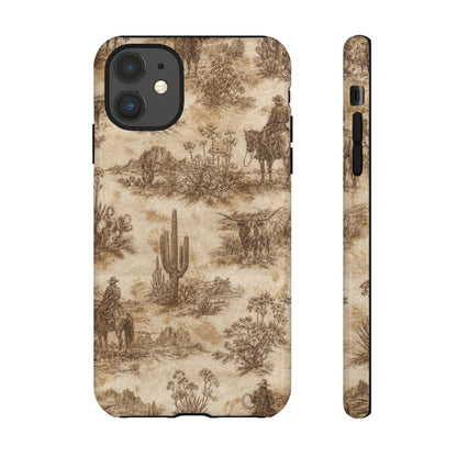 Ivory Cowhide Toile Tough Case