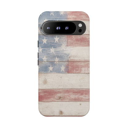 White Wood Flag Tough Case