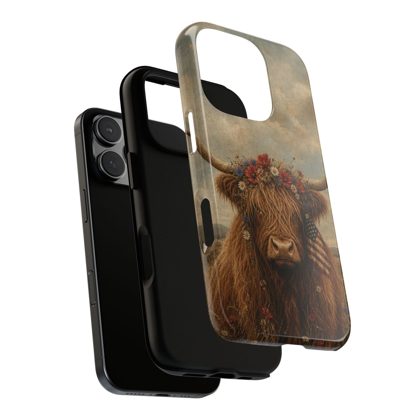 Patriotic Highland Cow Tough Case
