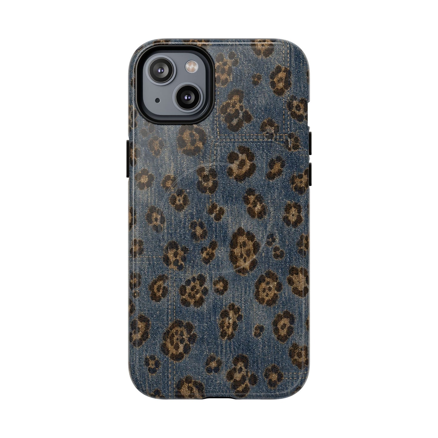 Denim Leopard Magnetic Case