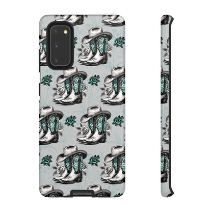 Teal Floral Boots Tough Case