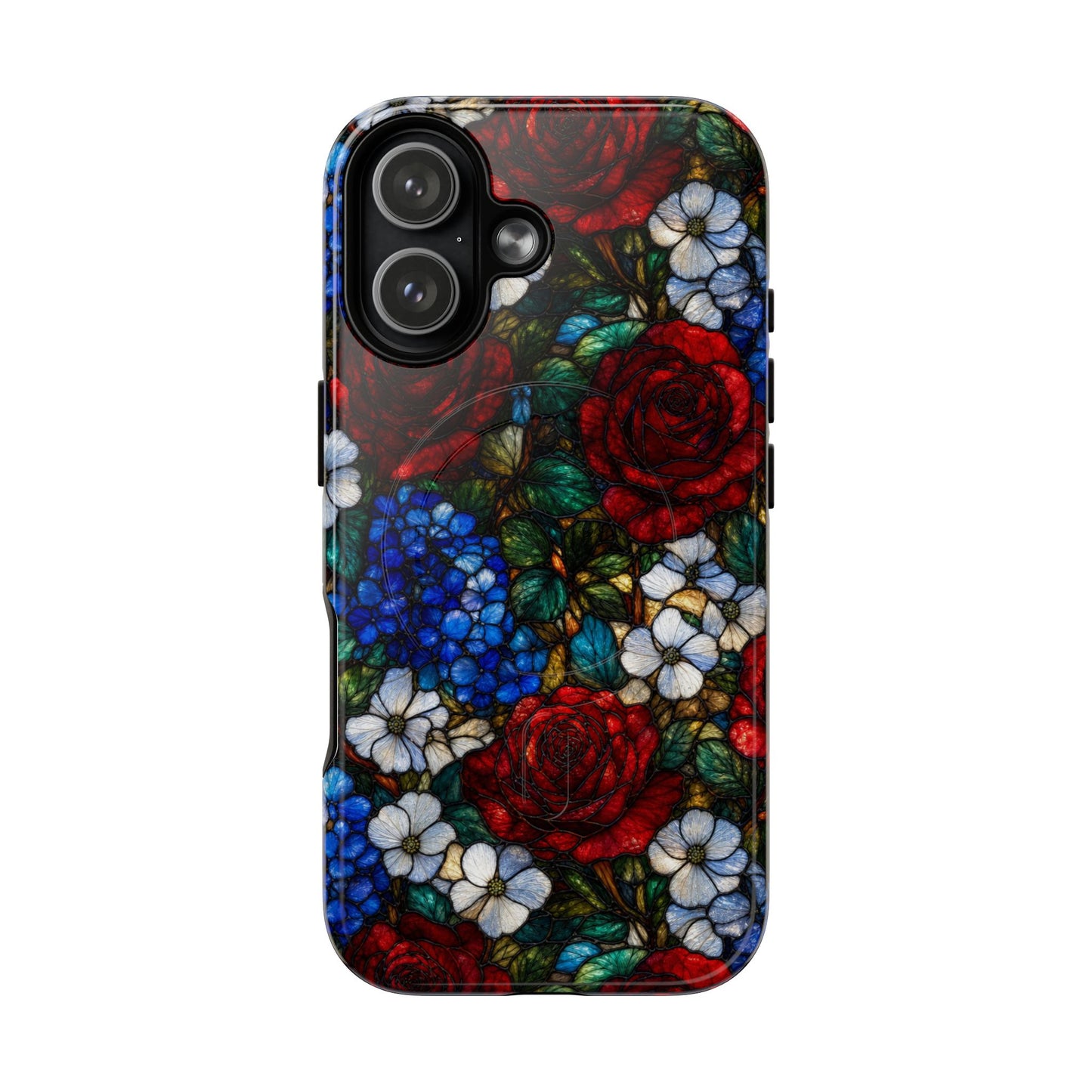 Patriotic Floral Glass Magnetic Case