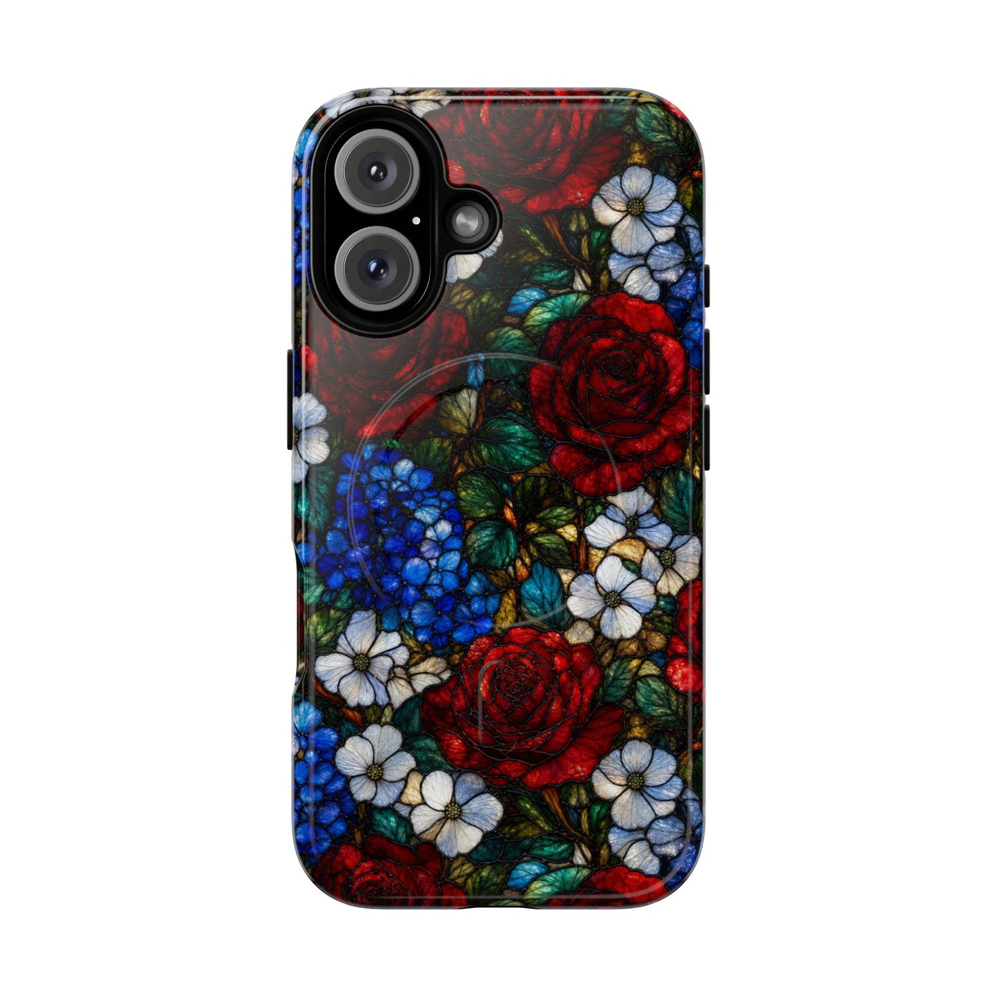 Patriotic Floral Glass Magnetic Case