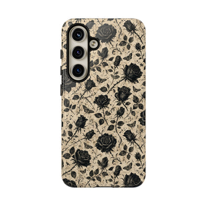 Black Rose Bone Tough Case