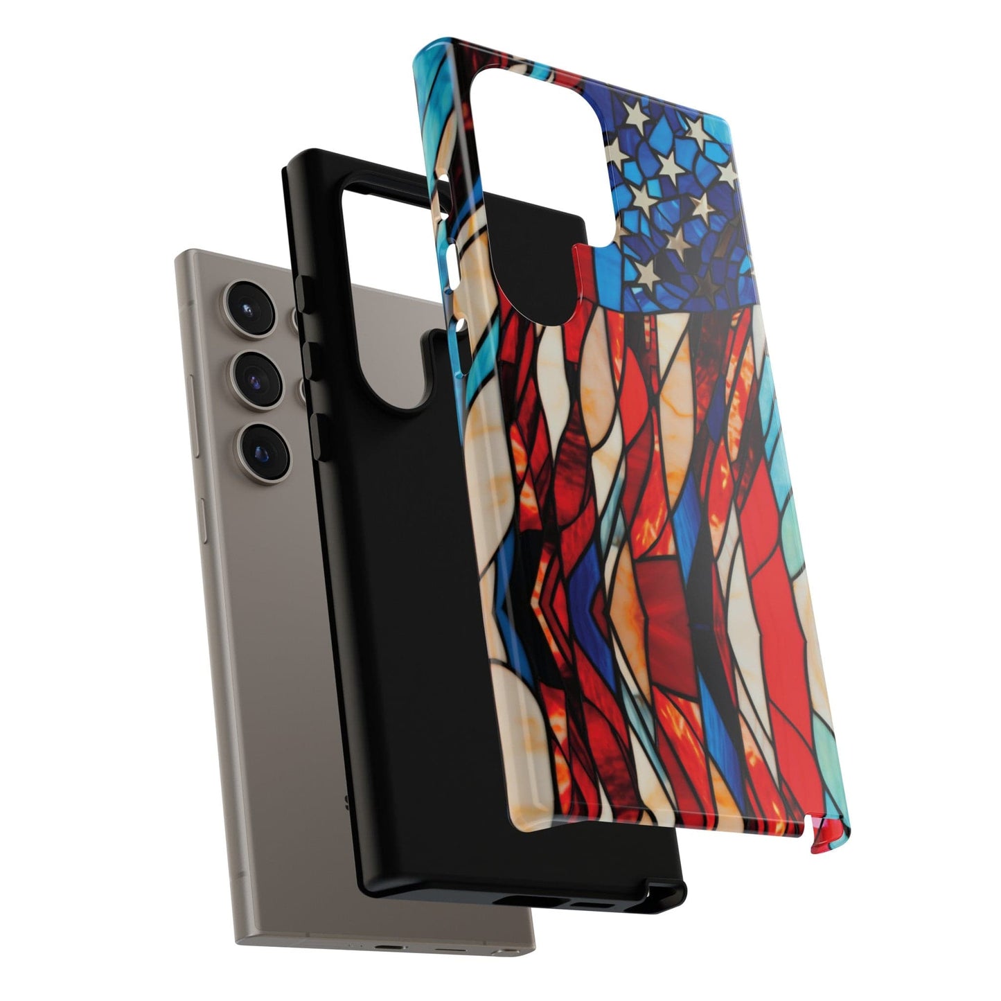 American Flag Stained Glass Patriotic Phone Case