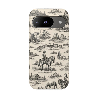 Western Toile Black Tough Case