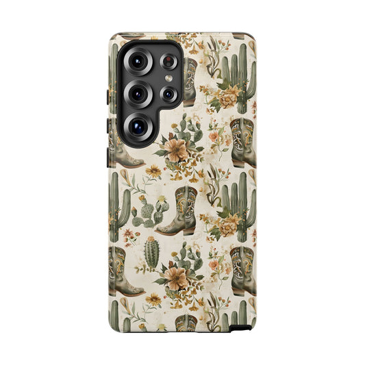 Sage Boots and Flowers Phone Case