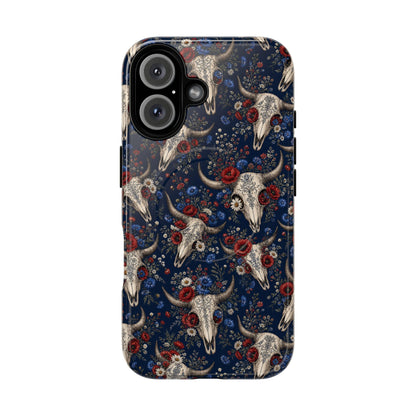 Patriotic Floral Skulls Magnetic Case