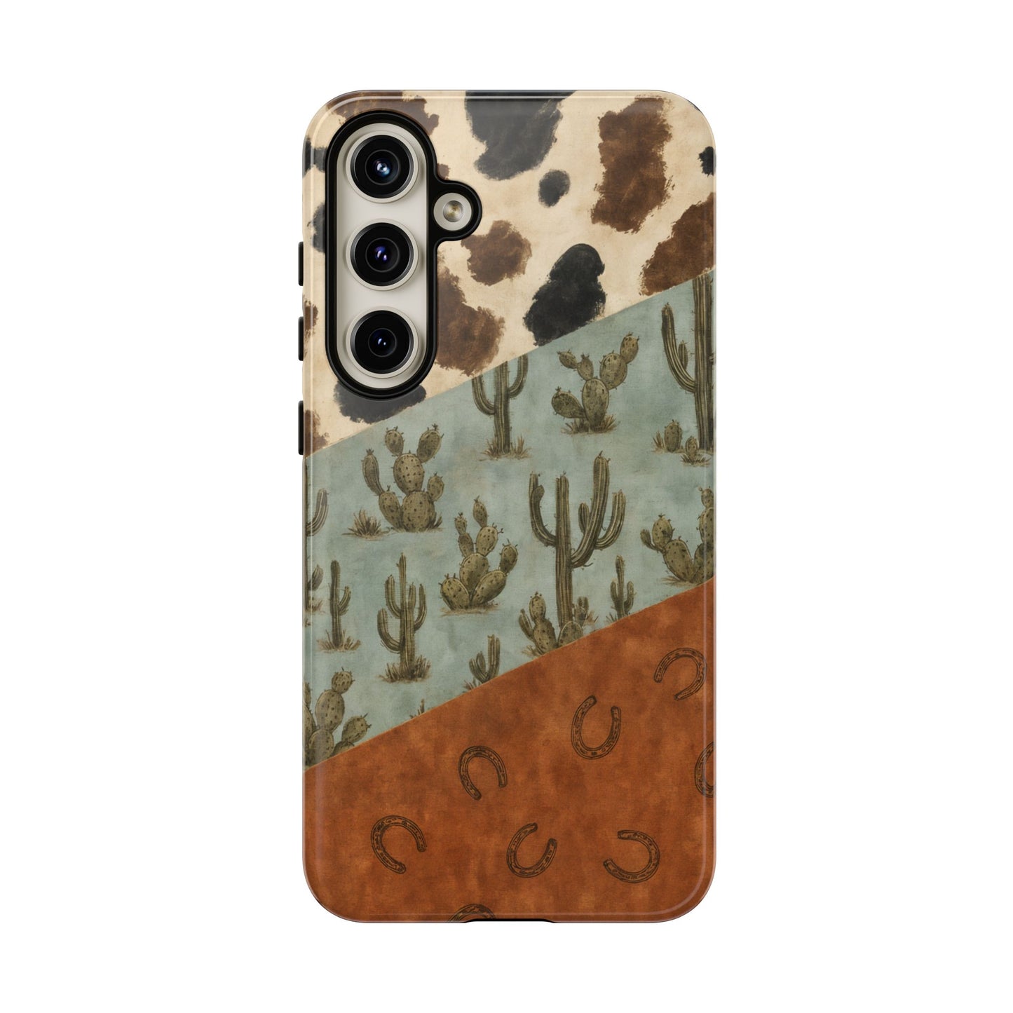 Cowhide Turquoise Cactus Tough Case