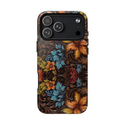 Floral Wood-Print Magnetic Case