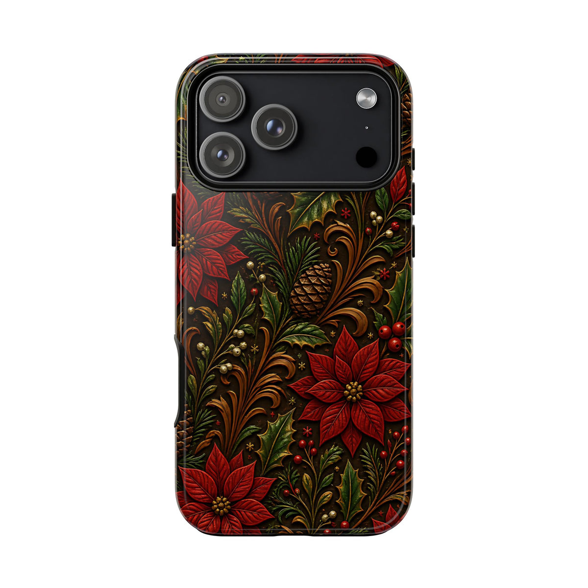 Carved Christmas Holly Tough Case