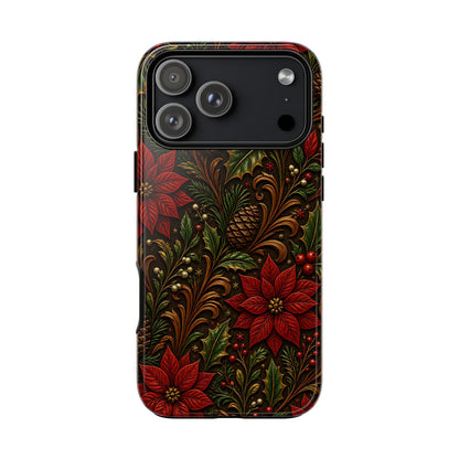 Carved Christmas Holly Tough Case