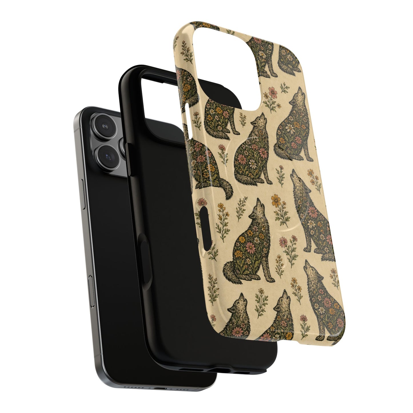 Floral Wolf Magnetic Case