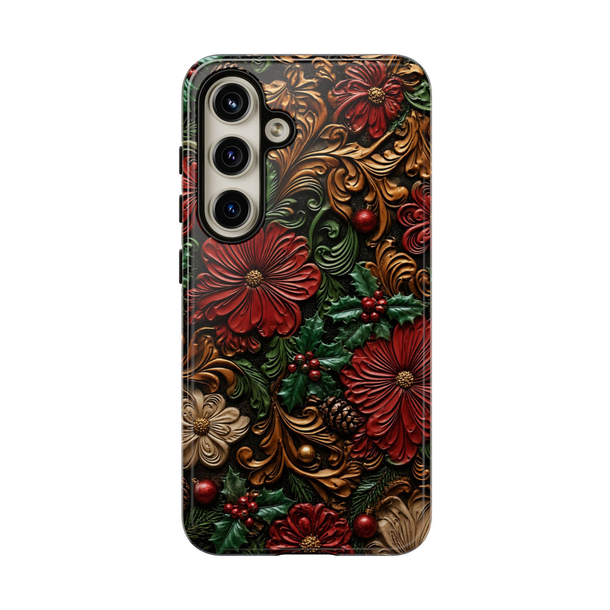 Tooled Christmas Blooms Tough Case