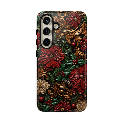 Tooled Christmas Blooms Tough Case