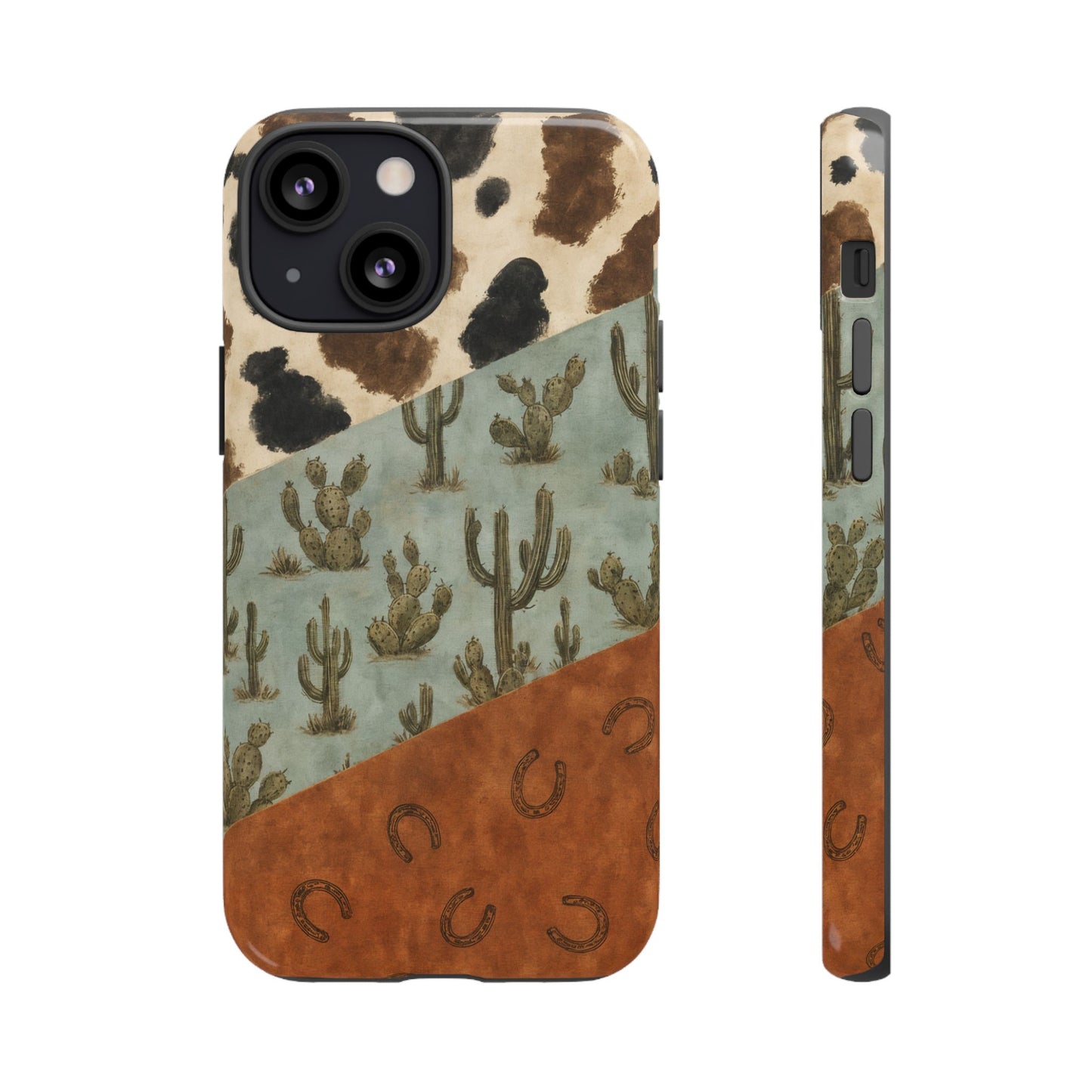 Cowhide Turquoise Cactus Tough Case