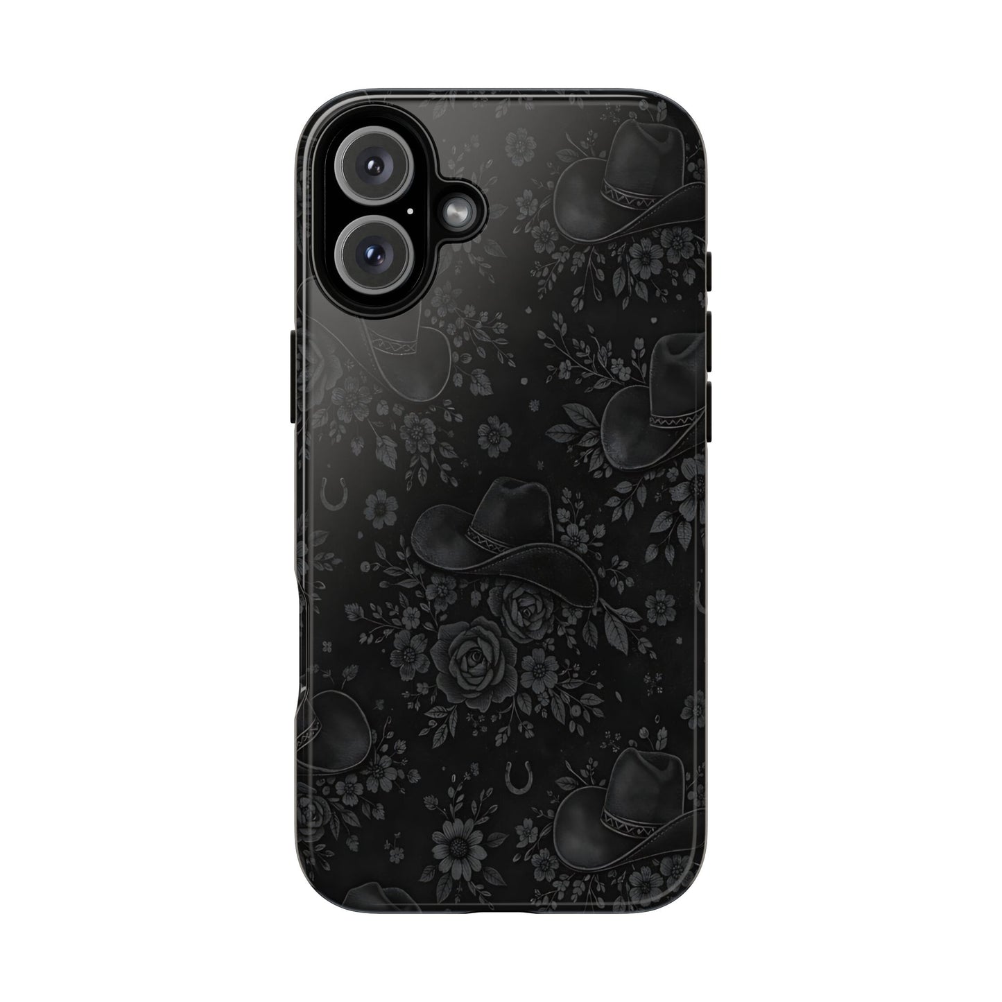 Western Noir Floral Hats Tough Case