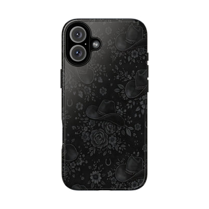 Western Noir Floral Hats Tough Case