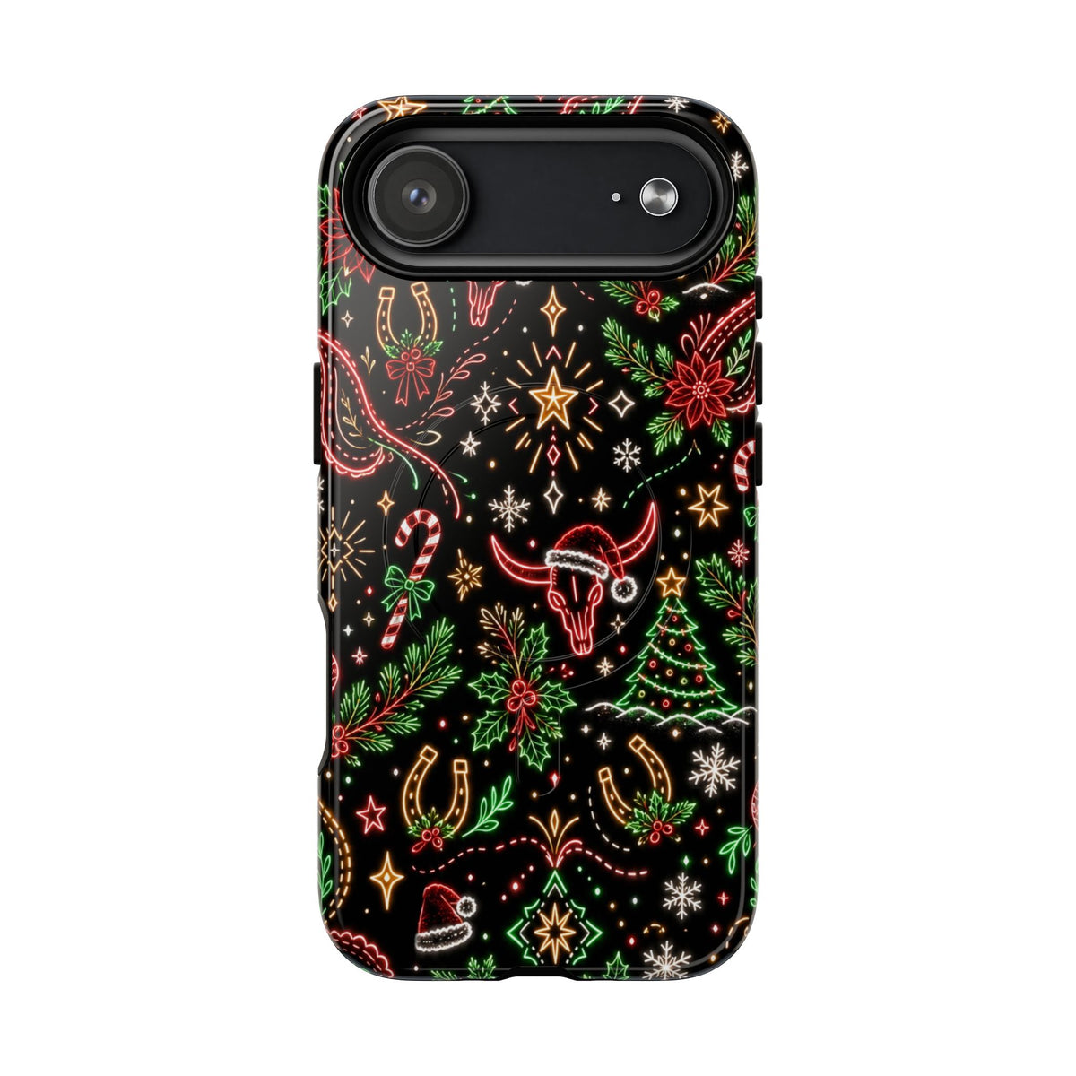 Neon Christmas Skulls Magnetic Case