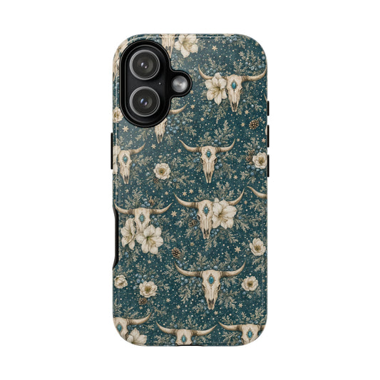 Turquoise Winter Skull Tough Case