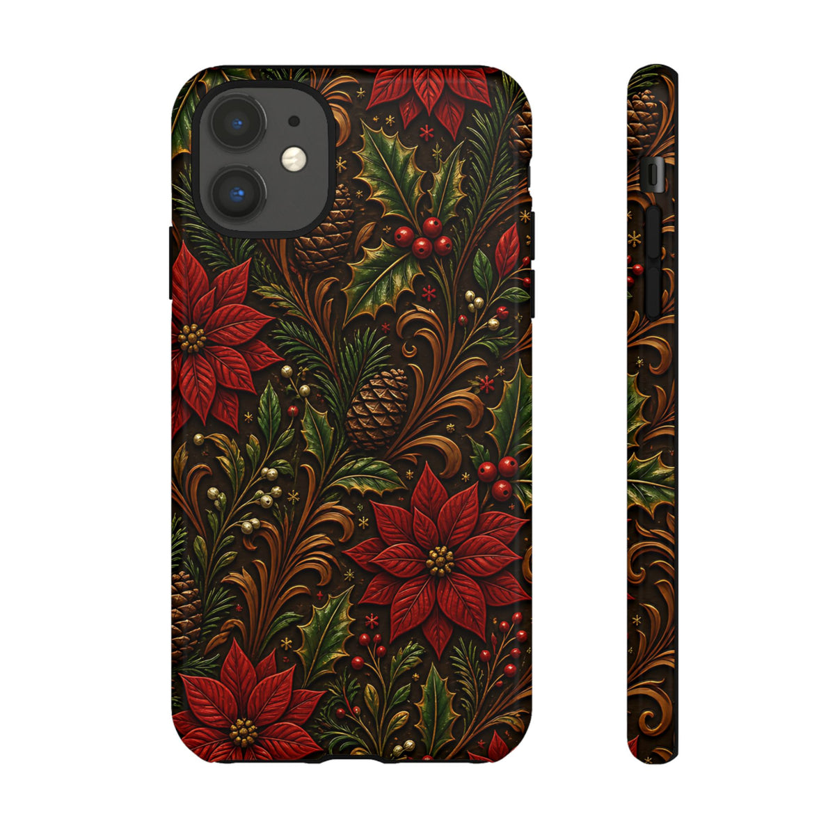 Carved Christmas Holly Tough Case