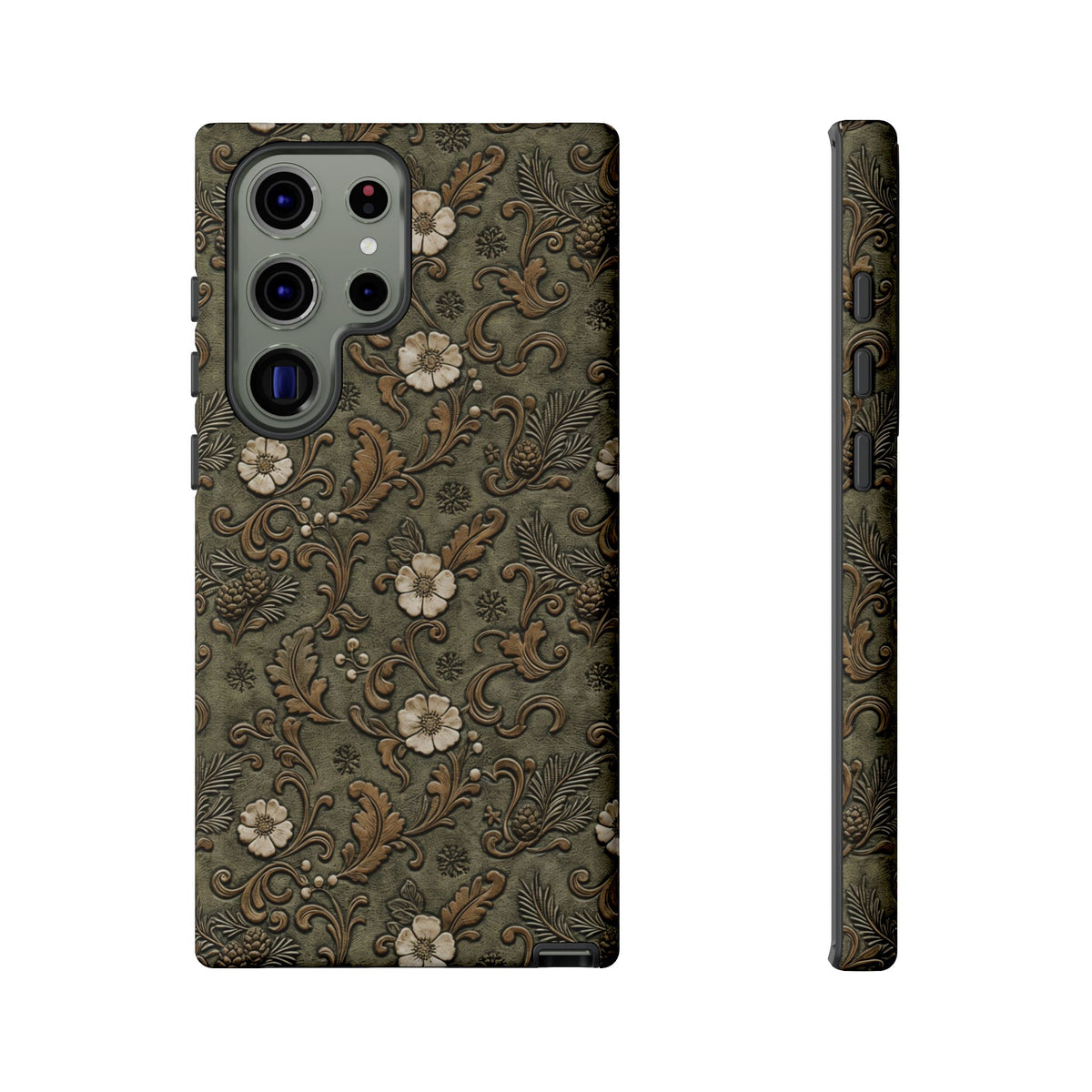 Sage Tooled Roses Tough Case