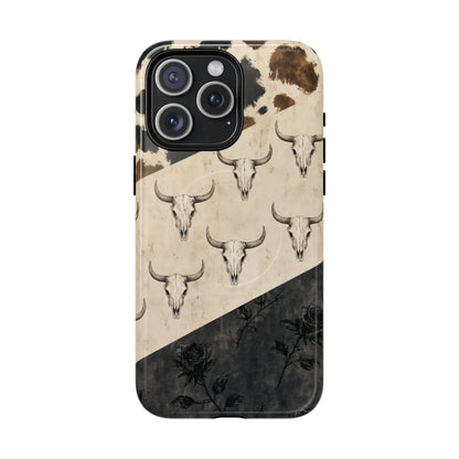Bull Skull Rose Magnetic Case