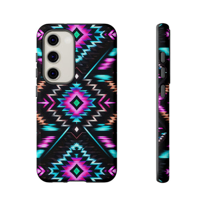 Black Neon Aztec Rug Tough Case