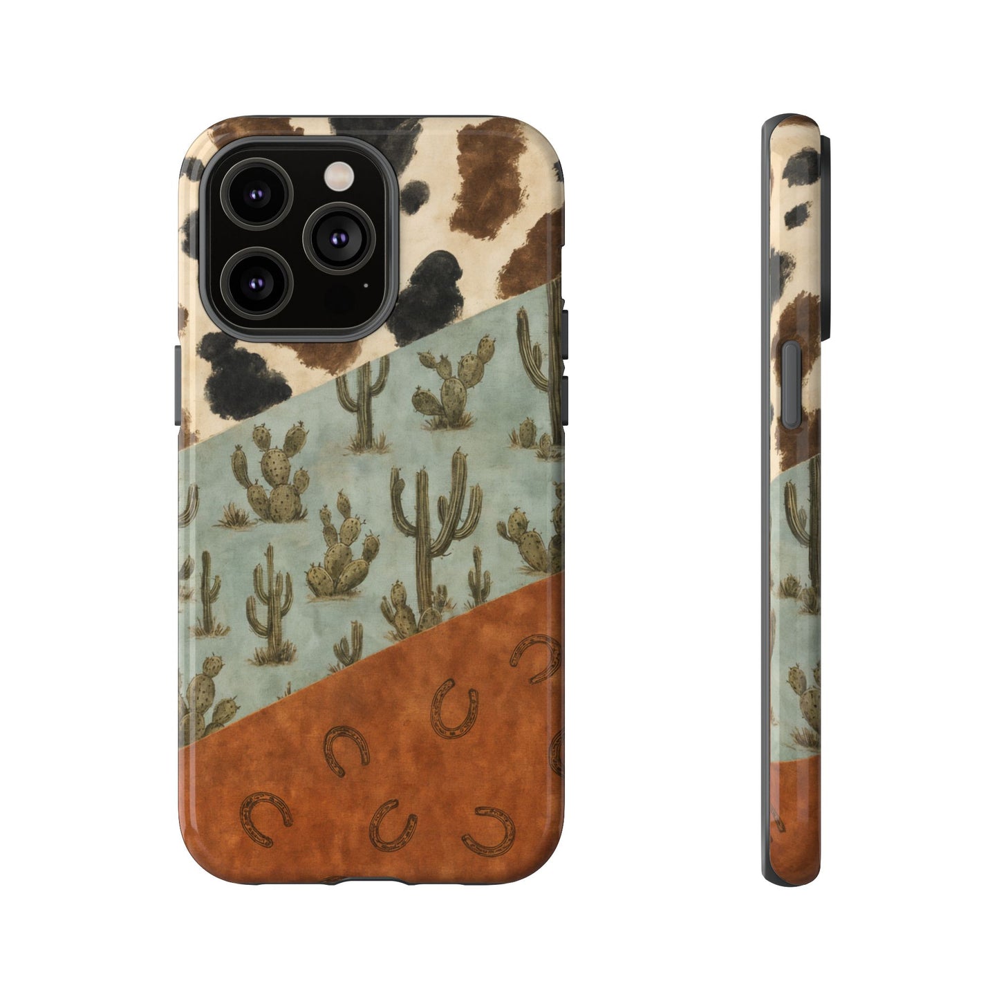 Cowhide Turquoise Cactus Tough Case