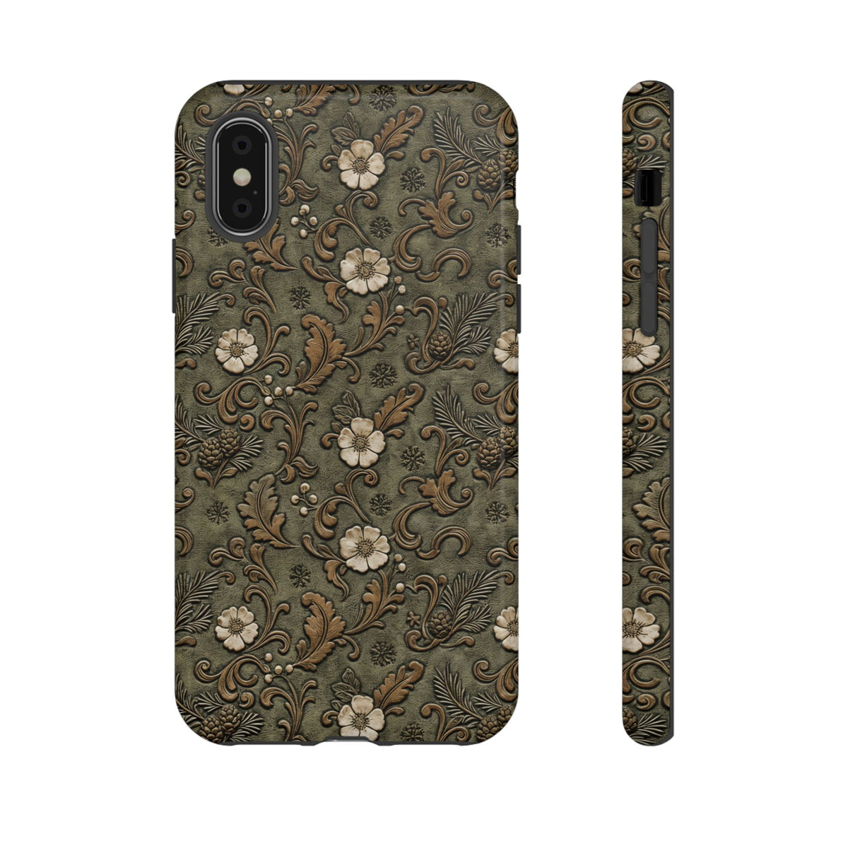 Sage Tooled Roses Tough Case