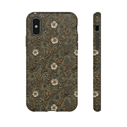 Sage Tooled Roses Tough Case