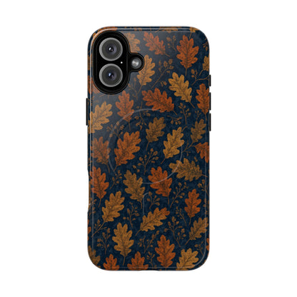 Navy Autumn Leaves Magnetic Case