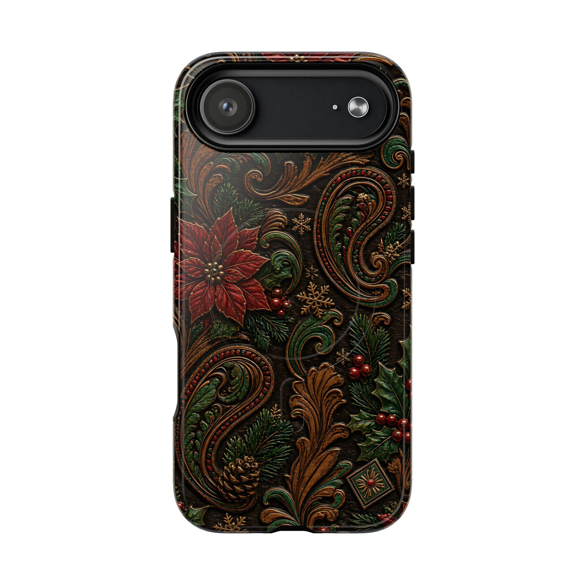 Carved Christmas Paisley Magnetic Case