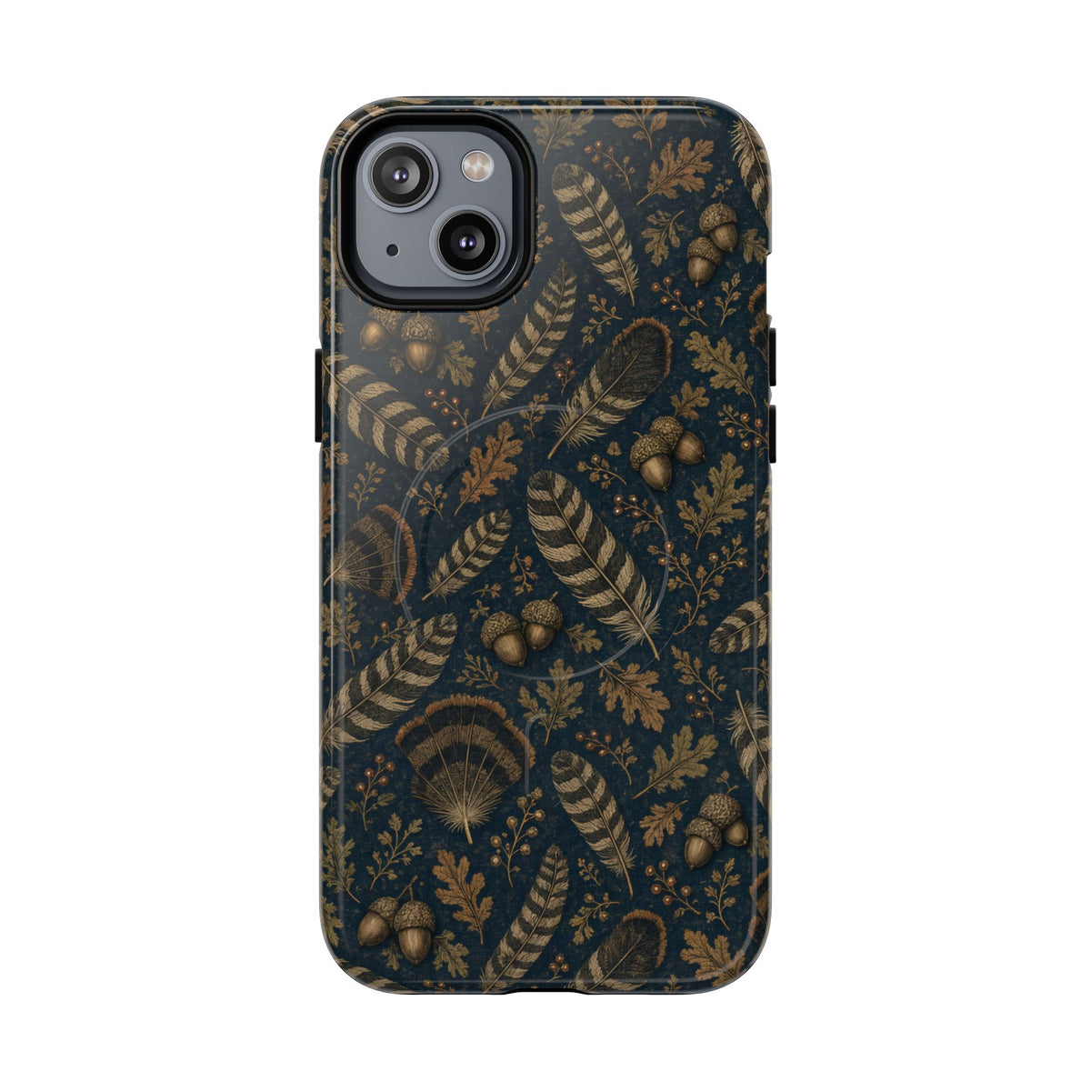 Navy Feathers Magnetic Case
