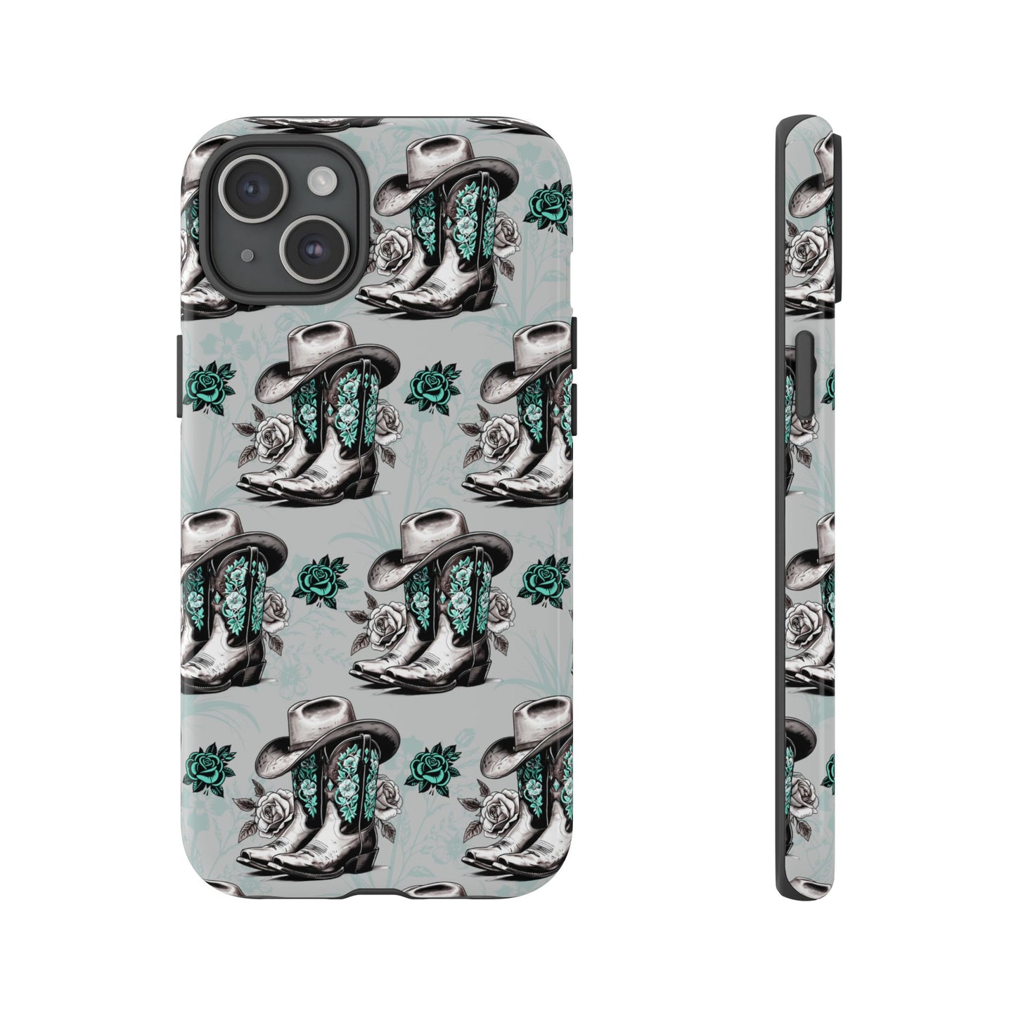 Teal Floral Boots Tough Case